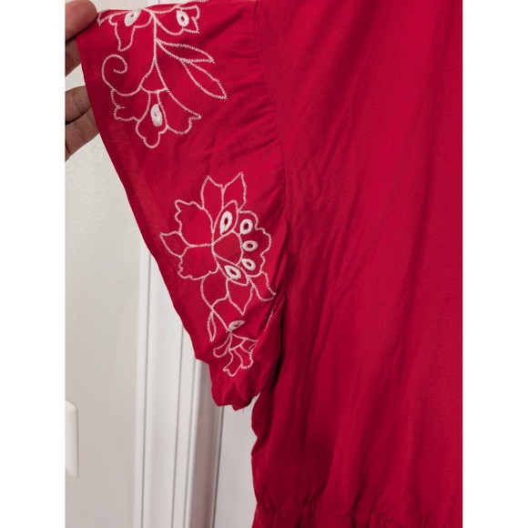 Maurices Red Embroidered Peasant Top Tunic Blouse Women‎ Plus Size 2X NWTs - Picture 4 of 7